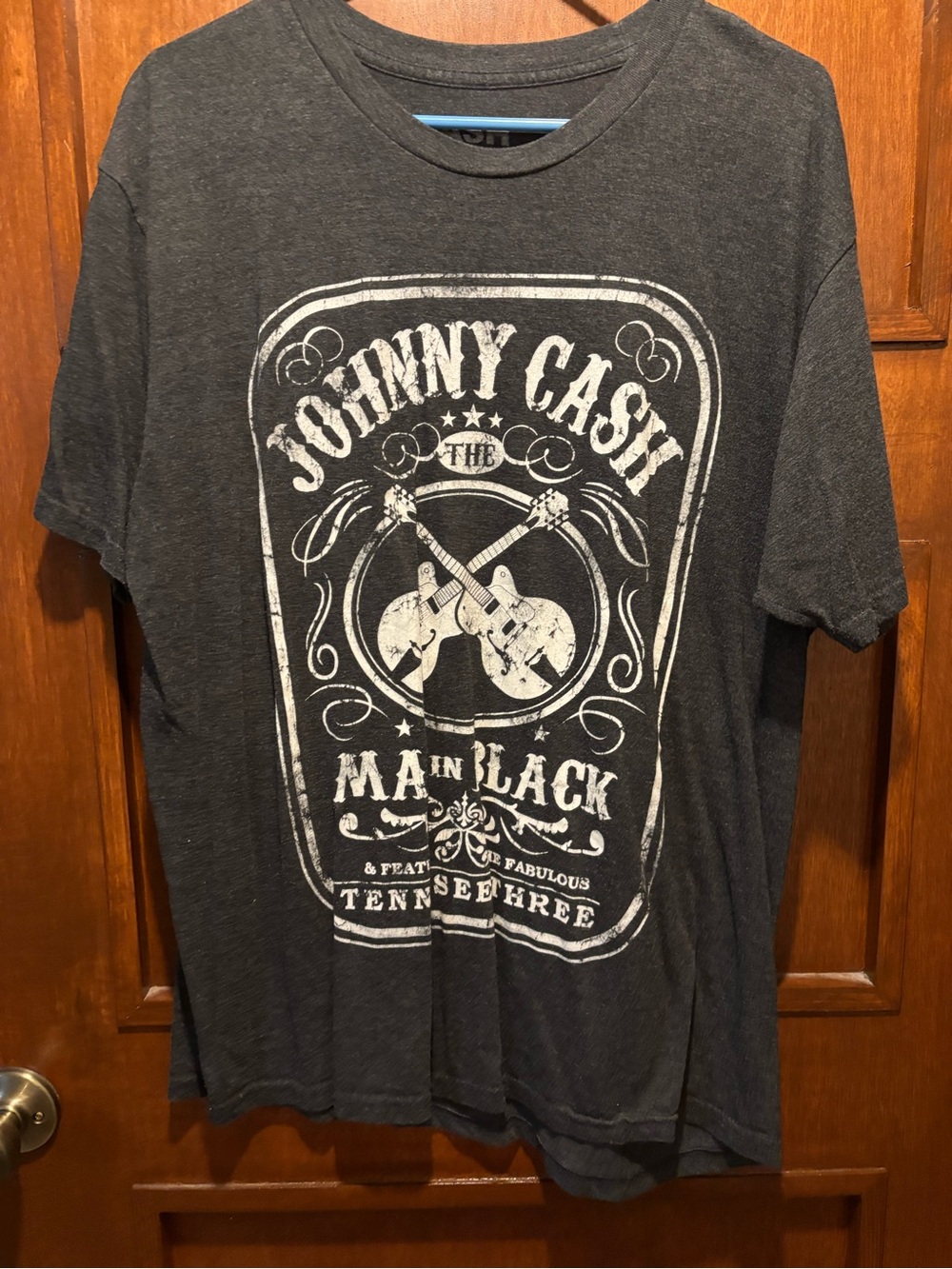 Ash Men's Johnny Cash Graphic Tee in Charcoal and White